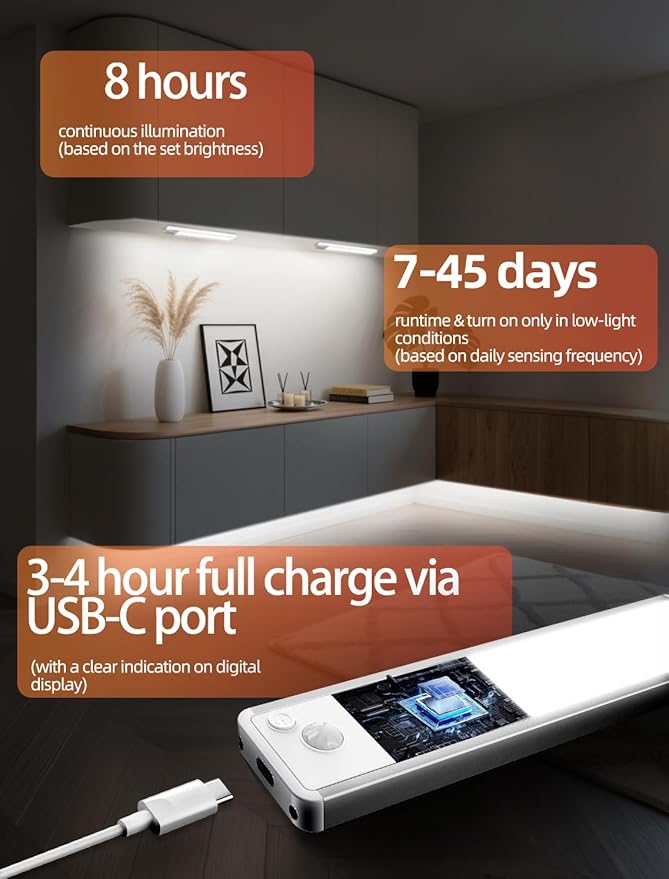 Under Cabinet Motion Sensor Lighting: Dimmable Rechargeable Lights Indoor - Image 5