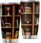 CUBICER Bookshelf Design Stainless Steel Tumbler 20 Oz by CUBICER