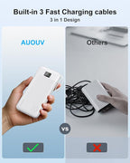 Portable Charger Built-in Cables and AC Wall Plug, 10000mAh 22.5W PD Fast - Image 6