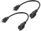 Cable Matters 2-Pack 16 AWG Heavy Duty 13A Short Power Extension Cord - 1ft by CableMatters