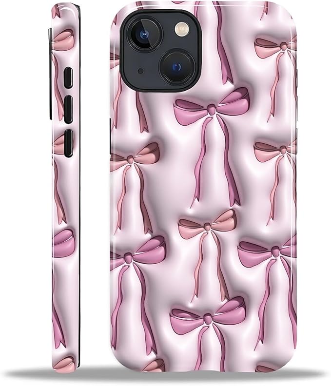for iPhone 13/14 Case, HL2 Abstract Ribbons Bows Hybrid 2 Layer Hard Shell by Unknown
