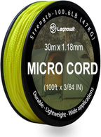 Micro Paracord, 1.18mm x 100ft Thin Mini Utility Braided Small Paracord by Legowitoutdoor