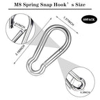 40 PCS 3'' Spring Snap Hook Carabiner, M8 5/16 Inch Galvanized Silver Steel - Image 2