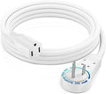 Maximm Extension Cord 3 Foot White Flat Plug, 360° Rotating Short Power Cord by MaximmCable