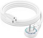 Maximm Extension Cord 3 Foot White Flat Plug, 360° Rotating Short Power Cord by MaximmCable