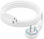 Maximm Extension Cord 6 Foot White Flat Plug, 360° Rotating Short Power Cord by MaximmCable