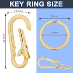 4Pack Small Keychain Rings, Metal Key Carabiner Clip, Mini EDC Key Ring Chain - Image 2