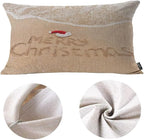 EKOBLA Merry Christmas Decorative Pillow Cushion Covers Xmas Quote Written On - Image 6