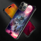 for iPhone 16 Pro Case, Star Two Wolfs Howling Pattern Graphic Design Girl Boy - Image 4