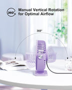 TriPole Desk Fan USB Powered Mini Portable Fan 3 Speeds Strong Airflow Small - Image 4