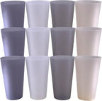 AOYITE Unbreakable Plastic Cups Reusable, 32 oz Plastic Tumblers set of 12 by AOYITE