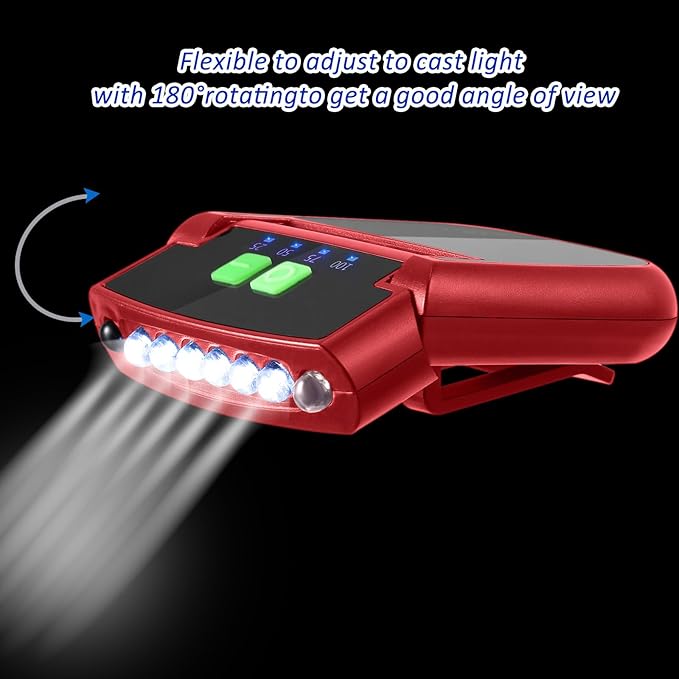 Mudder LED Clip on Cap Lights USB Rechargeable Cap Flashlight Clip Waterproof - Image 5