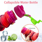 Silicone Collapsible Water Bottles, 16oz 500ml Portable Foldable Expandable - Image 4