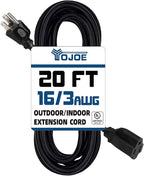 YOJOE Indoor Outdoor Extension Cord, 3 Prong 13A Weatherproof Power Cord by YOJOE