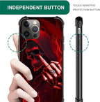 for iPhone 11 Pro Case, Gestures Funny Skull Pattern Graphic Design Girl Boy - Image 5