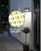 Peasur Solar Powered Lights Outdoor, 140 LED 24Pack Motion Sensor Light Outside - Image 2