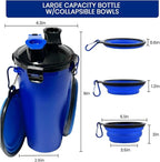 Dog Travel Water Bottle W/Collapsible Bowls - Image 3