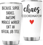 CUBICER Chaos Coordinator Quote Stainless Steel Tumbler 20 Oz Inspirational by CUBICER