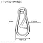 Carabiner, Heavy Duty Galvanized Steel Spring Snap Hook Carabiner Clips - Image 2
