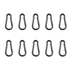 Black Carabiner, Heavy Duty Galvanized Steel Spring Snap Hook Carabiner Clips by High-PQ