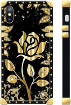 Compatible with iPhone Xs Max Case, Shine Gold Rose Luxury Golden Decoration - Image 3