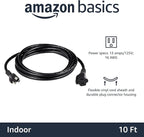Amazon Basics Extension Cord, 10 Ft, 3-Prong Outlet Extender, 13 Amps - Image 2