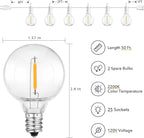Brightown Outdoor String Lights, 50FT 25 G40 Bulbs Shatterproof Patio Lights - Image 2