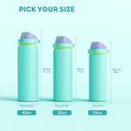 POWCAN 24 oz Insulated Water Bottle: 2-in-1 Push-Button Spout & Quick-Flip Straw - Image 8