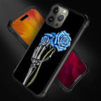 for iPhone 15 Pro Case, Skeleton Holding Blue Rose Pattern Graphic Design Girl - Image 7
