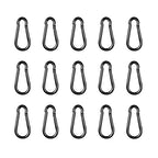 Black Carabiner, Heavy Duty Galvanized Steel Spring Snap Hook Carabiner Clips by High-PQ