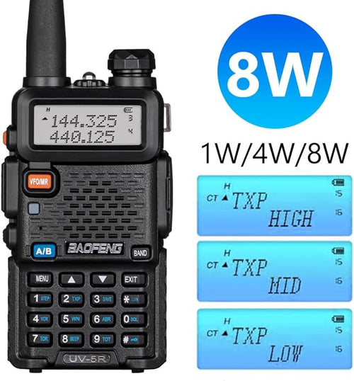 2 Pack BAOFENG UV-5R 8 Watt Ham Radio Handheld Long Range Two Way Radio - Image 2
