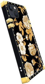 Compatible with iPhone 14 Case, Blooming Rose Golden Flower Luxury Golden - Image 4