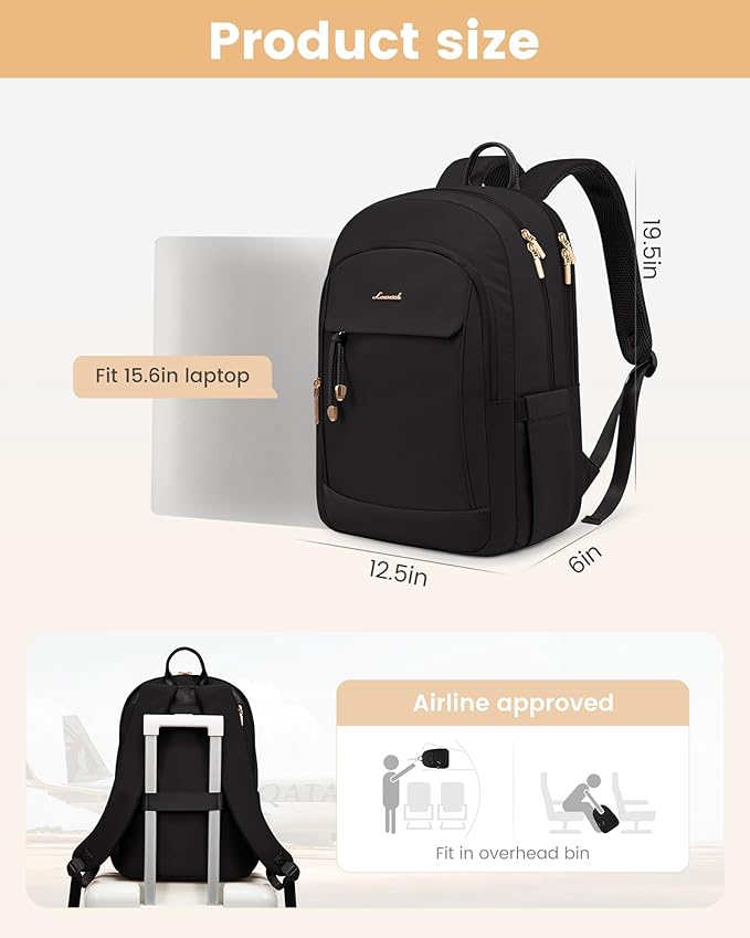 LOVEVOOK Laptop Backpack for Women, 15.6 inch Waterproof College Backpack Woman - Image 3