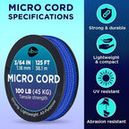 TECEUM Micro Paracord – 1.18 mm X 125 ft – Micro Utility Cord – Thin Braided - Image 4