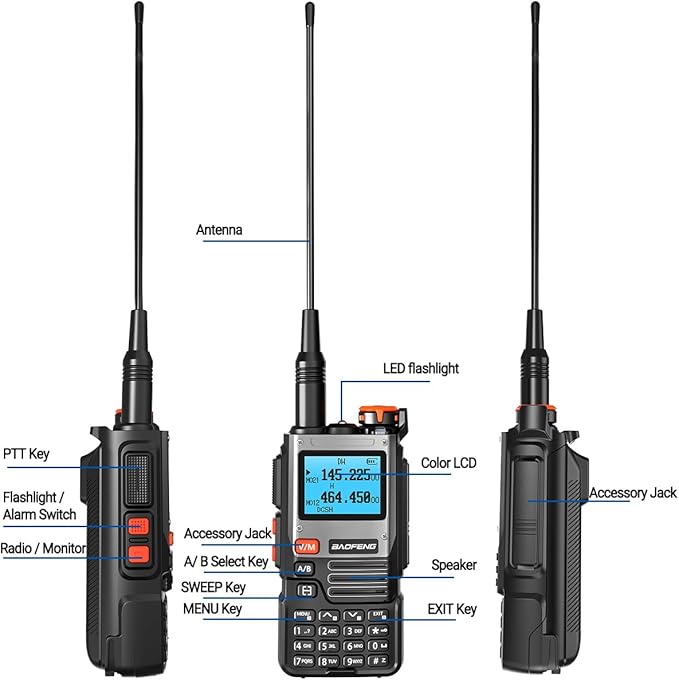 BaoFeng Radio Ham Radio Handheld K61 8W Rechargeable Walkie Talkies 2600mAh - Image 8