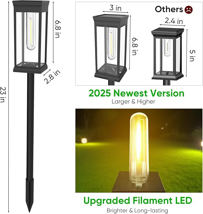 12 Pack Solar Pathway Lights Outdoor, IP65 Waterproof - Image 5
