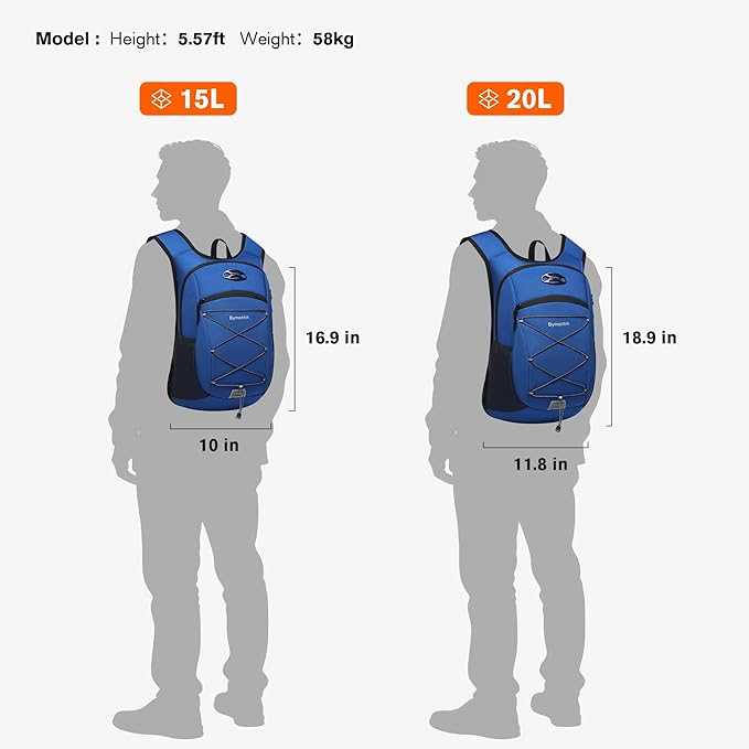 Ultra-Light Soft Daypack 15L/20L, Cushioned Breathable Back Panel Backpack - Image 5