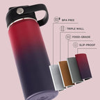 Fijinhom 24oz Insulated Stainless Steel Water Bottle, Wide Mouth Double Wall - Image 3
