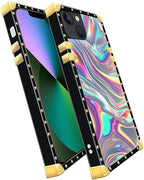 Compatible with iPhone 13 Case, Holographic Abstract Iridescent Textures Luxury - Image 3