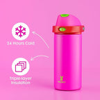 18 oz Insulated Water Bottle for Kids: Meoky Stainless Steel Water Bottle - Image 3