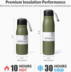 Small Water Bottle, Dusgut Insulated Water Bottle, Stainless Steel, Wide Mouth - Image 3