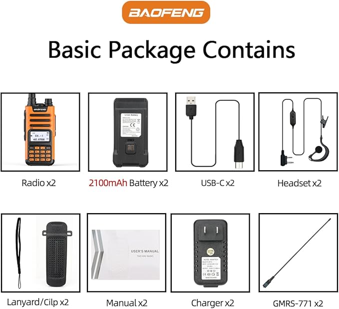 BAOFENG GMRS Handheld Radio GM-15 Pro 8W Rechargeable Long Range Walkie Talkies - Image 8