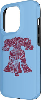 Philadelphia Street Map Liberty Bell Vintage Maroon Philly Case - Image 2