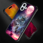 for iPhone 16 Plus Case, Star Two Wolfs Howling Pattern Graphic Design Girl Boy - Image 2