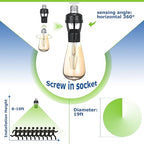 Hortsun 3 Pcs Motion Sensor Light Socket Smart Screw in Light Bulb Outlet - Image 4