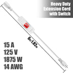 Extension Cord with Switch On/Off Waterproof Switch 10Ft No Plugging and - Image 2
