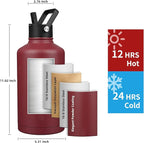 Insulated Water Bottle 87oz, Triple Wall Vacuum Stainless Steel, Leak Proof & - Image 2