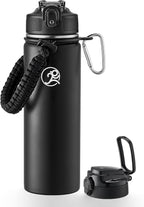 GOSWAG Insulated Sports Water Bottle, 24oz 2 Lids, Stainless Steel Water Bottles by GOSWAG
