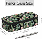 Vintage Cactus Pencil Holder Bag Cute Pink Flower Spikes Summer Pencil Case - Image 2