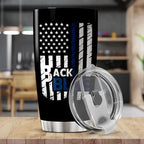CUBICER Back The Blue American 20 Oz Stainless Steel Tumbler - Image 5